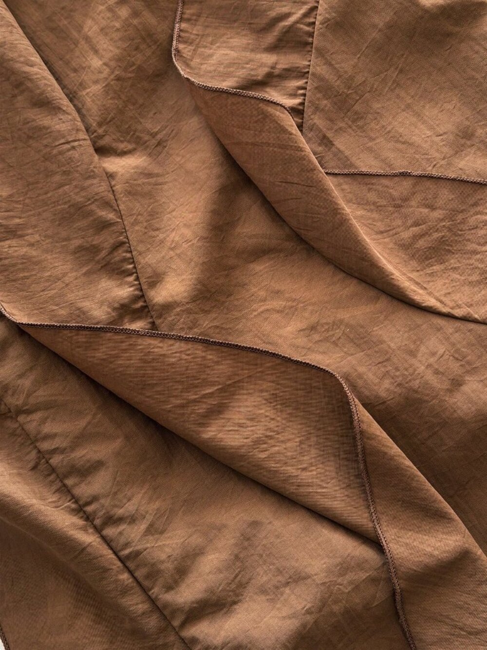 Brown Casual Women's Plus Size Ruffle Hem Pants - Picture 7 of 7